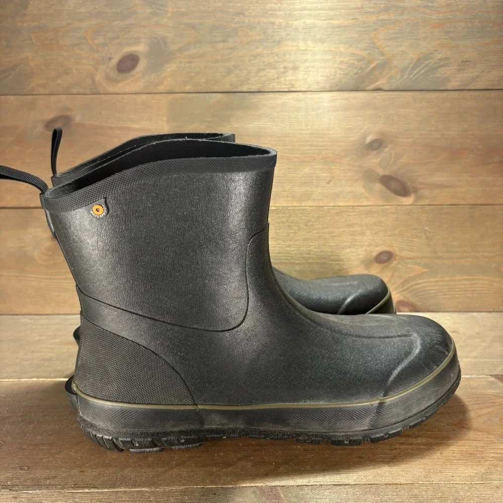 Bogs Digger Mid Mens size 12 shoes Black Rubber Waterproof Slip On rain boots
